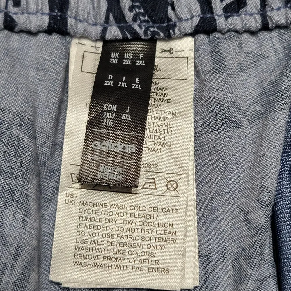 Adidas Golf Shorts Men 2XL XXL Blue Printed Shorts Sports Performance AOP Preppy